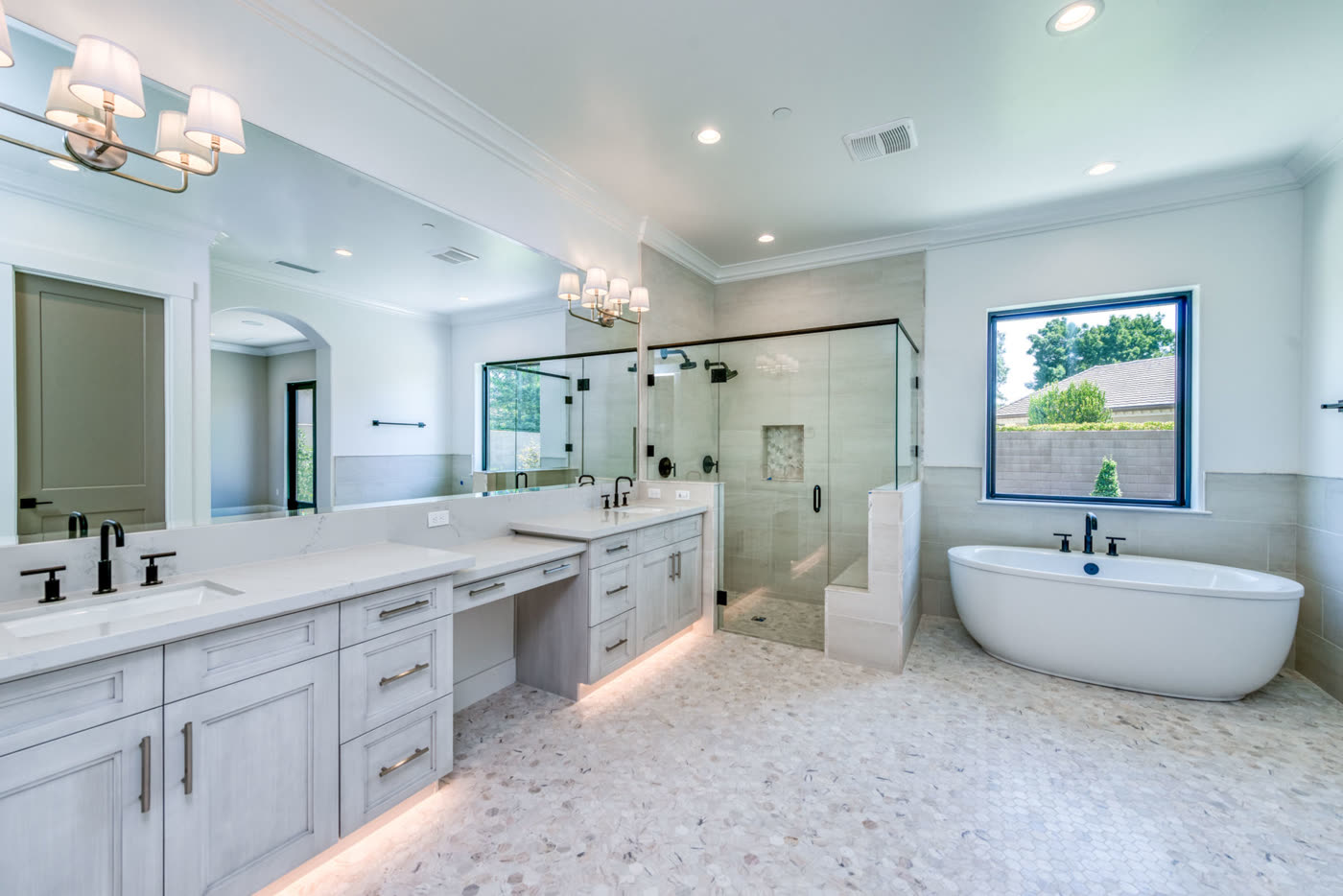 Master bath with freestanding tub